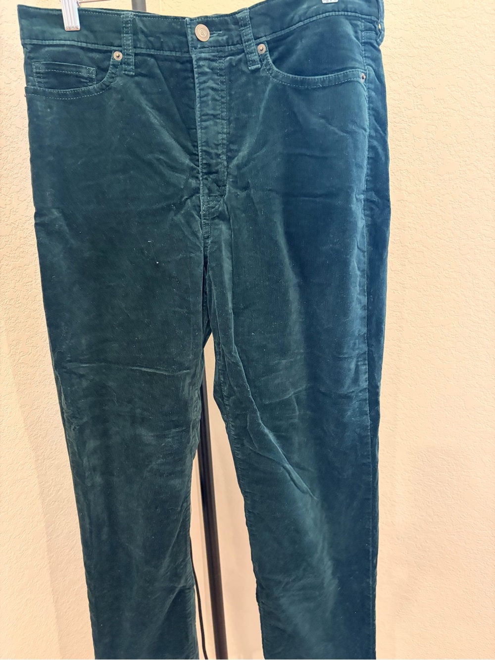Banana Republic Deep Green Velvet Corduroy Straight-Leg Pants